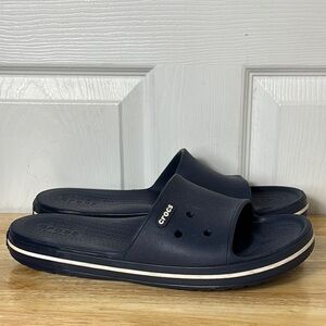 CROCS Crocband III Navy Blue Slides Mens Sandals Size 12